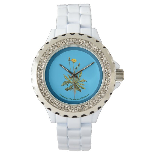 Dandelion op blauw horloge (Voorkant)