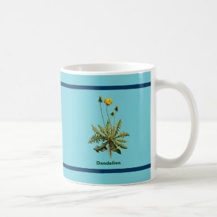 Dandelion op blauw koffiemok
