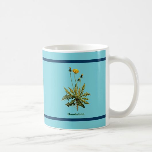 Dandelion op blauw koffiemok (Rechts)