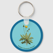 Dandelion op blauw sleutelhanger (Voorkant)