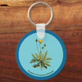 Dandelion op blauw sleutelhanger (Voorkant)