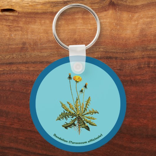 Dandelion op blauw sleutelhanger (Voorkant)