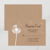 Dandelion op Burlap RSVP Kaartje (Voorkant / Achterkant)