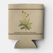 Dandelion op oud papier blikjeskoeler (Voorkant)