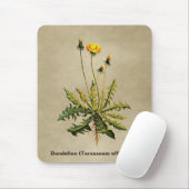 Dandelion op oud papier muismat (Met muis)
