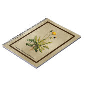Dandelion op oud papier notitieboek (Linkerzijde)