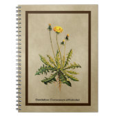 Dandelion op oud papier notitieboek (Voorkant)