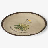 Dandelion op oud papier papieren bordje (Gekanteld)