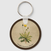 Dandelion op oud papier sleutelhanger (Voorkant)