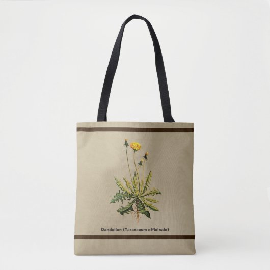 Dandelion op oud papier tote bag (Voorkant)