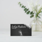 Dandelion op zwarte achtergrond visitekaartje (Staand voorkant)