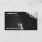 Dandelion op zwarte achtergrond visitekaartje (Achterkant)