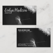 Dandelion op zwarte achtergrond visitekaartje (Voorkant / Achterkant)