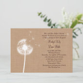 Dandelion over de uitnodiging tot het huwelijk op (Staand voorkant)