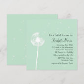 Dandelion over de uitnodiging van de Mint Bridal-d (Voorkant / Achterkant)