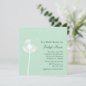 Dandelion over de uitnodiging van de Mint Bridal-d (Staand voorkant)