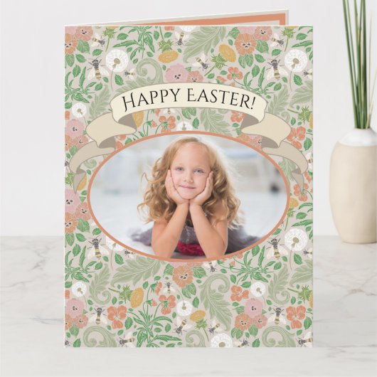  Dandelion Pansies Busy Bees Spring Foto Kaart (Voorkant)