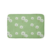Dandelion Pattern on Green Background Badmat (Voorkant)