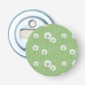 Dandelion Pattern on Green Background Button Flesopener (Voorkant)