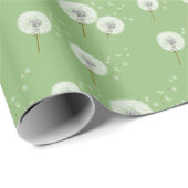 Dandelion Pattern on Green Background Cadeaupapier (Rol Hoek)