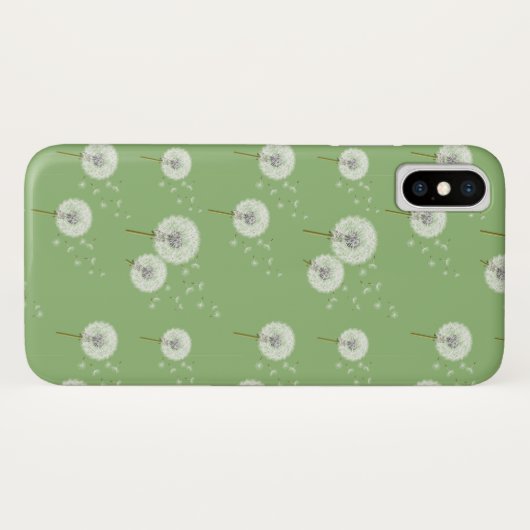 Dandelion Pattern on Green Background Case-Mate iPhone Case (Achterkant (horizontaal))