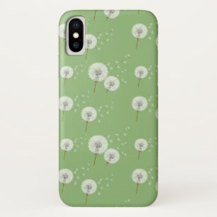 Dandelion Pattern on Green Background Case-Mate iPhone Case