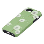 Dandelion Pattern on Green Background Case-Mate iPhone Case (Onderkant)
