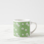 Dandelion Pattern on Green Background Espresso Kop (Rechts)