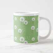 Dandelion Pattern on Green Background Grote Koffiekop (Rechts)