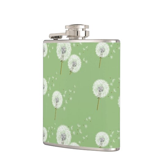Dandelion Pattern on Green Background Heupfles (Links)