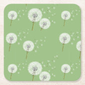 Dandelion Pattern on Green Background Kartonnen Onderzetters (Voorkant)