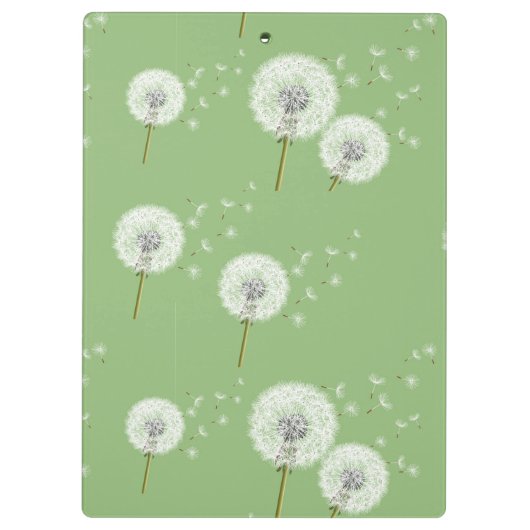 Dandelion Pattern on Green Background Klembord (Achterkant)