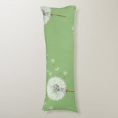 Dandelion Pattern on Green Background Lichaamskussen (Voorkant Verticaal)