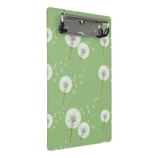 Dandelion Pattern on Green Background Mini Klembord (Schuin)