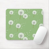 Dandelion Pattern on Green Background Muismat (Met muis)