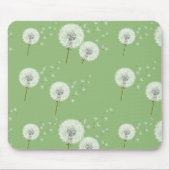 Dandelion Pattern on Green Background Muismat (Voorkant)