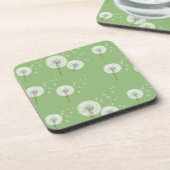 Dandelion Pattern on Green Background Onderzetter (Linkerzijde)