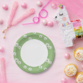 Dandelion Pattern on Green Background Papieren Bordje (Feest)