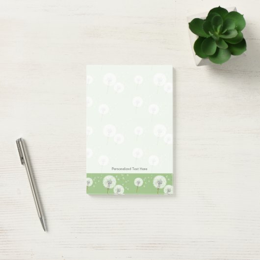Dandelion Pattern on Green Background Post-it® Notes (Kantoor)