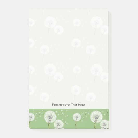 Dandelion Pattern on Green Background Post-it® Notes (Voorkant)