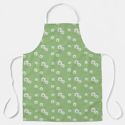 Dandelion Pattern on Green Background Schort (Voorkant)