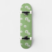 Dandelion Pattern on Green Background Skateboard (Voorkant)
