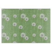 Dandelion Pattern on Green Background Snijplank (Voorkant)