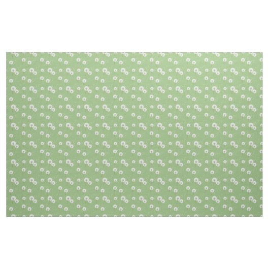 Dandelion Pattern on Green Background Stof (Yard (91,4 cm))