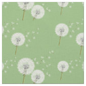 Dandelion Pattern on Green Background Stof (Close Up)