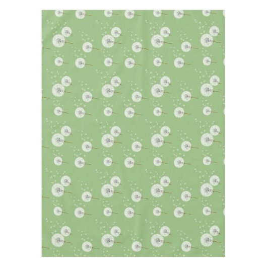Dandelion Pattern on Green Background Tafelkleed (Voorkant)