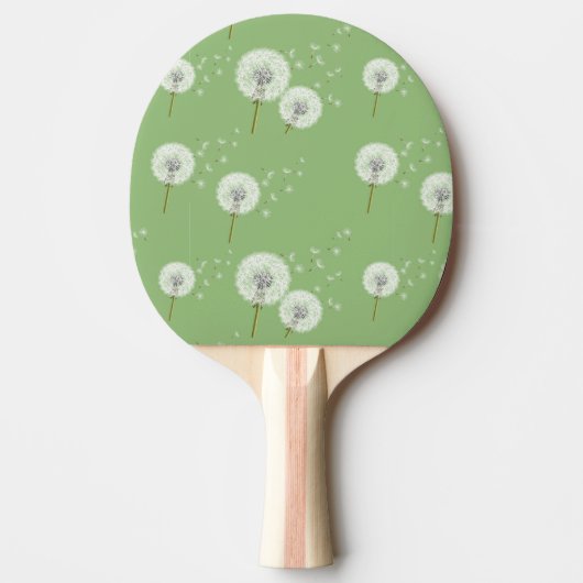 Dandelion Pattern on Green Background Tafeltennisbatje (Voorkant)