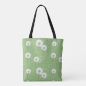 Dandelion Pattern on Green Background Tote Bag (Achterkant)