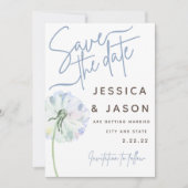 Dandelion Photo Collage bewaart de datum-uitnodigi Kaart (Voorkant)