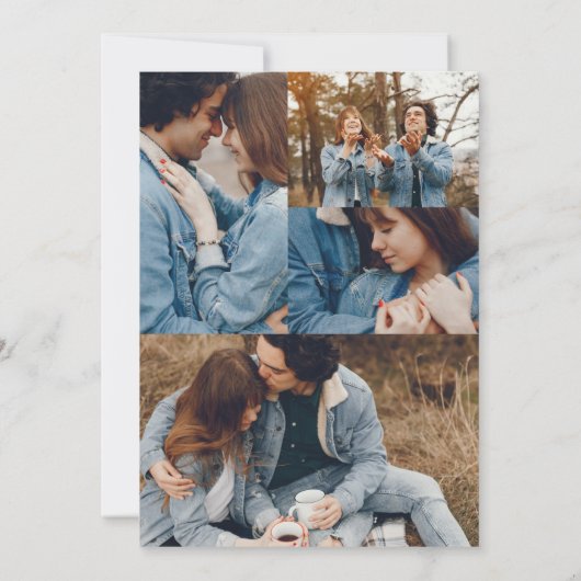 Dandelion Photo Collage bewaart de datum-uitnodigi Kaart (Achterkant)